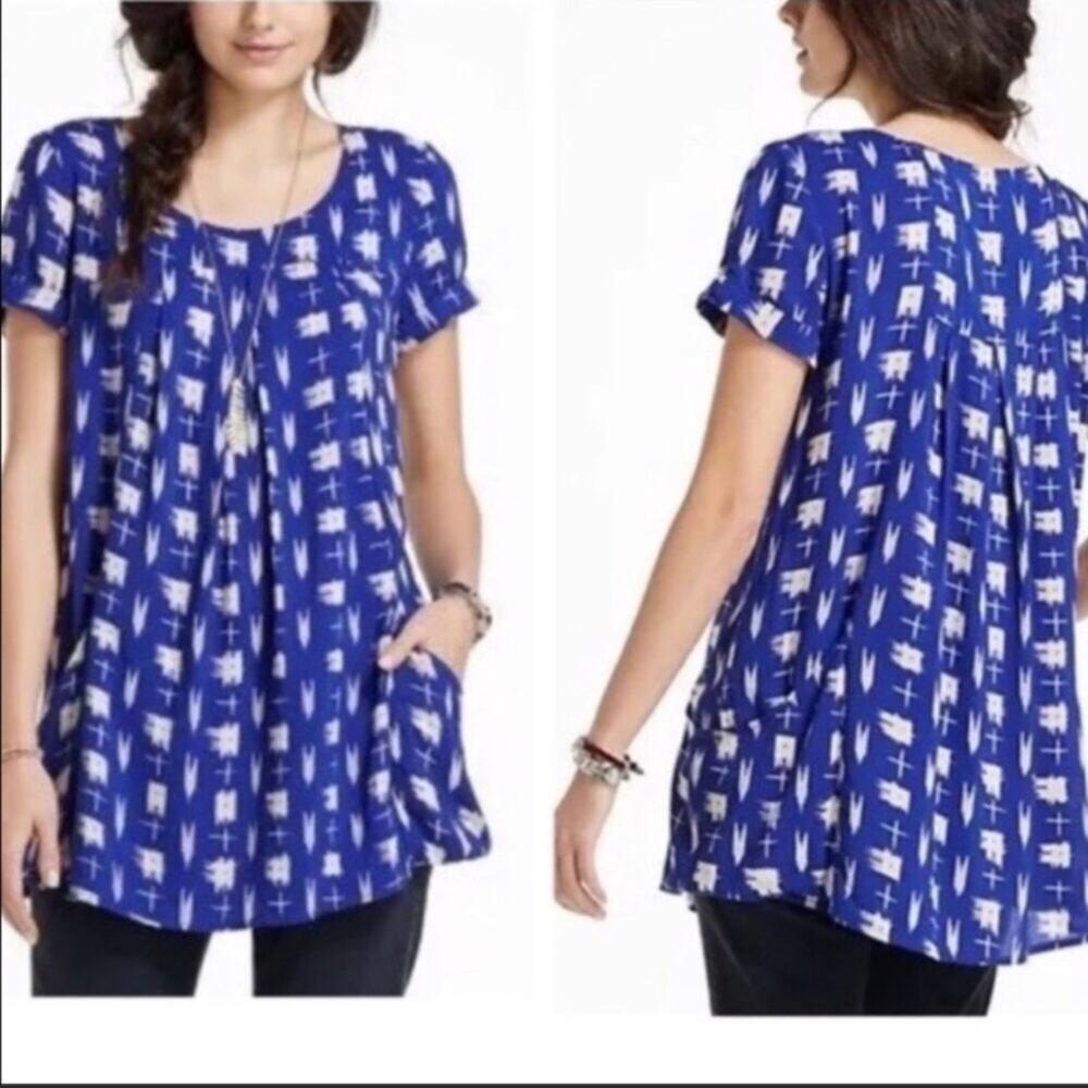 Anthropologie Holding Horses Blue Tunic Top
